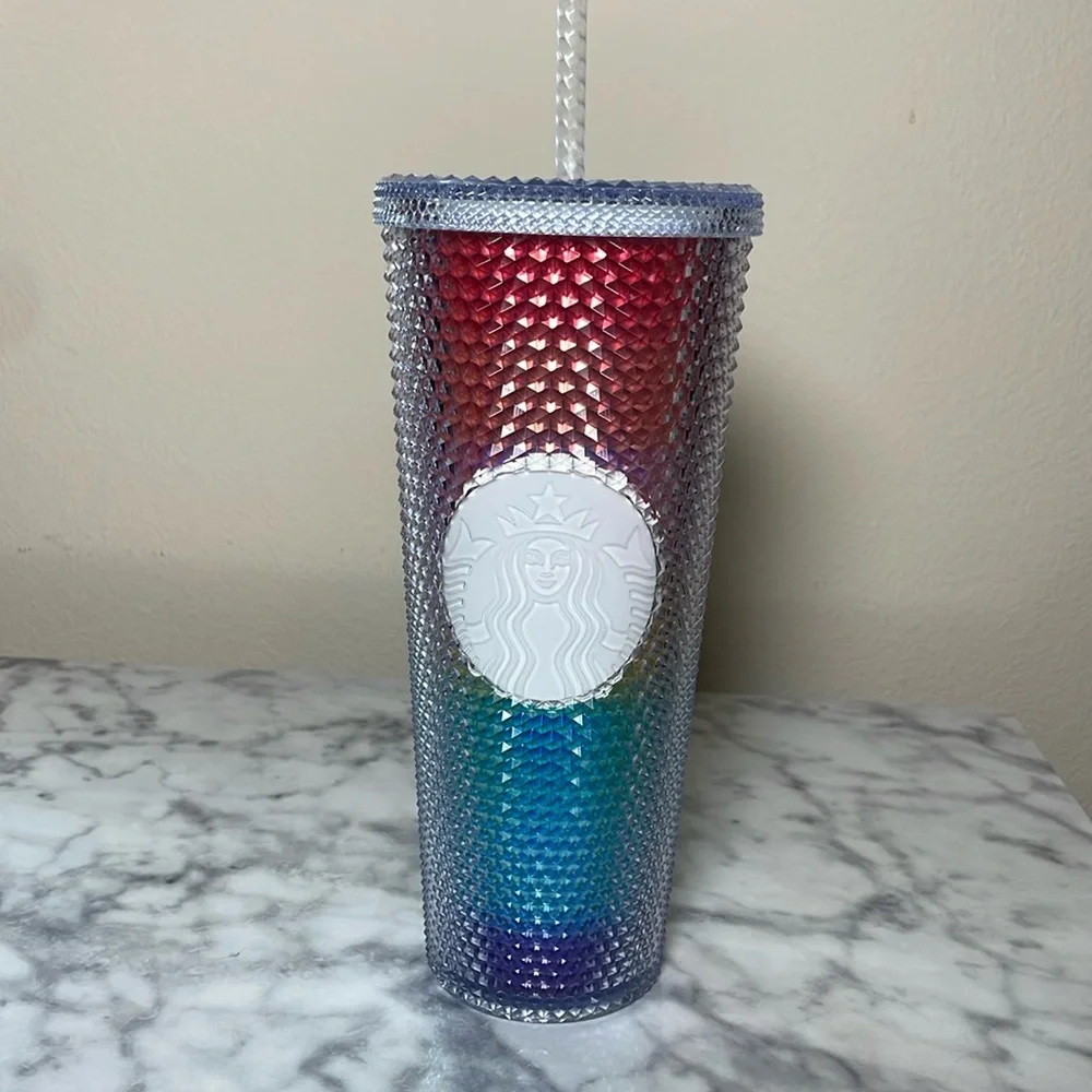 🌈Starbucks Pride 2020 Limited Edition Studded Rainbow Cold Cup Tumbler New